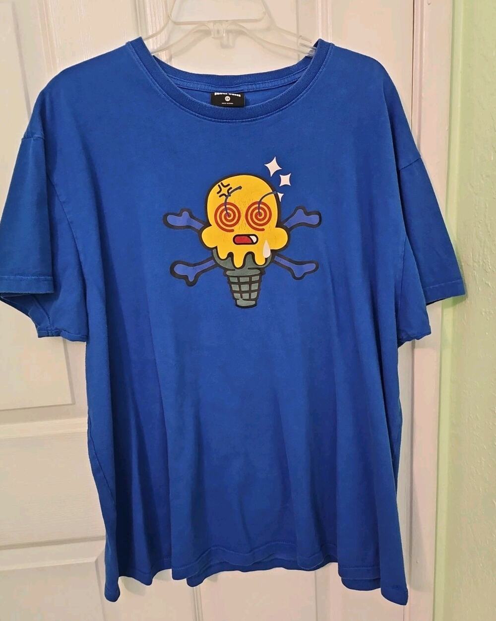 ICE CREAM TEE (BLUE) Men’s Size 2X BBC Streetwear Graphic Bones Tshirt